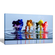 Abstrait Fumée Canvas Wall Art / Water Reflection Canvas Print / Colorful Splash Wall Art